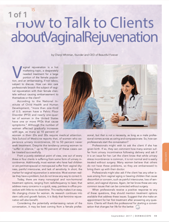 How to Talk to Clients about Vagina Rejuvenation